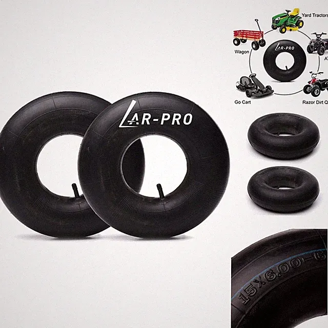 2-Pack 15x6.00-6 Inner Tubes TR13 Valve Stem Lawn Mower Tractor Tire Replacement