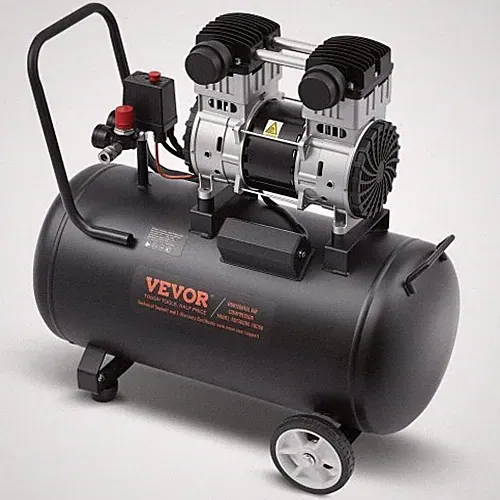 Air Compressor, 15 Gallon Steel Tank, 2HP 5.3 CFM@90 PSI Oil Free Air Compressor