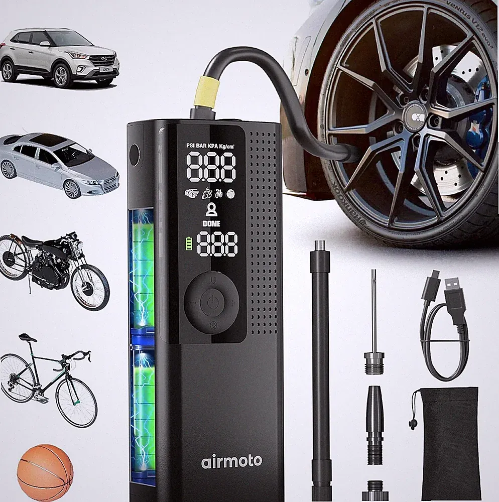 Airmoto Tire Inflator Portable Air Compressor - Air Pump For Car Tires with Digi