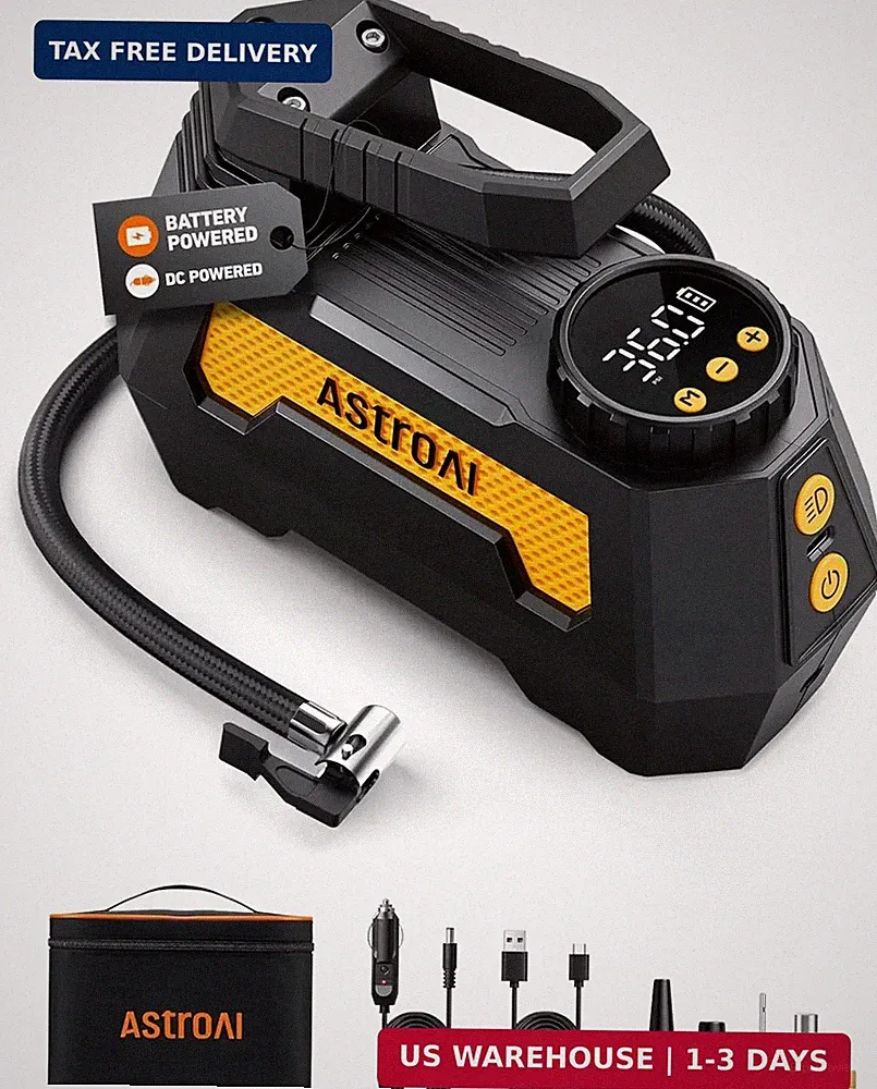 AstroAI H2 Pro Cordless Tire Inflator Portable Air Compressor Fully Upgraded Tir